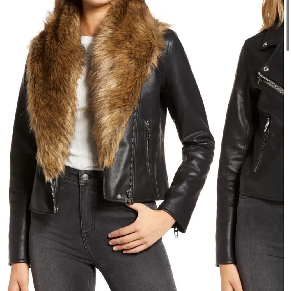 Night Fever Faux Leather Moto Jacket XS